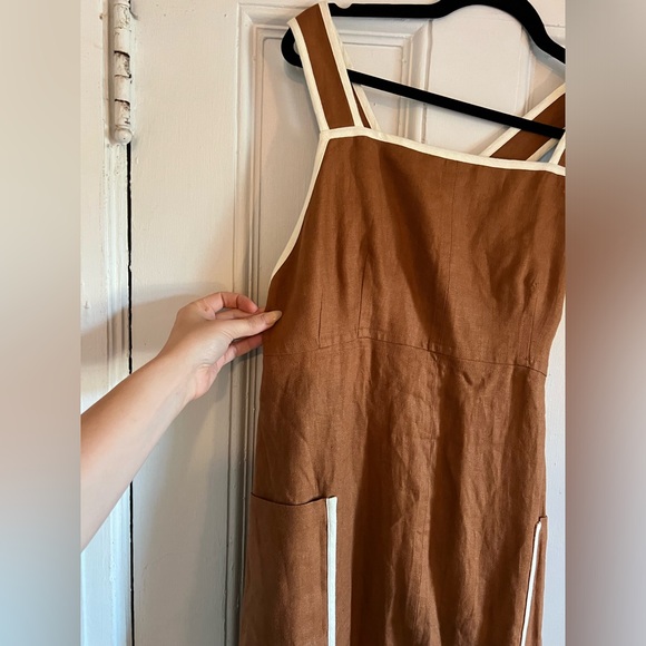 NWT Tuckernuck Oroton Linen Apron Dress | US Sz 10, AU Sz 14 - Picture 6 of 12